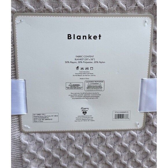 SOLD‼️‼️NWT  BONBINI New York WAFFLE KNIT 38"x 28"  Baby/Lap  Blanket Lavender - Picture 11 of 11